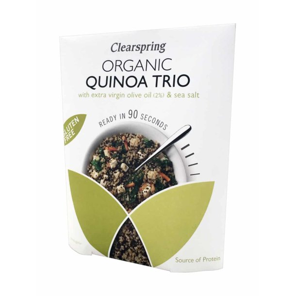Clearspring Quinoa Trio m. olivenolie og havsalt - kologisk - 250 g