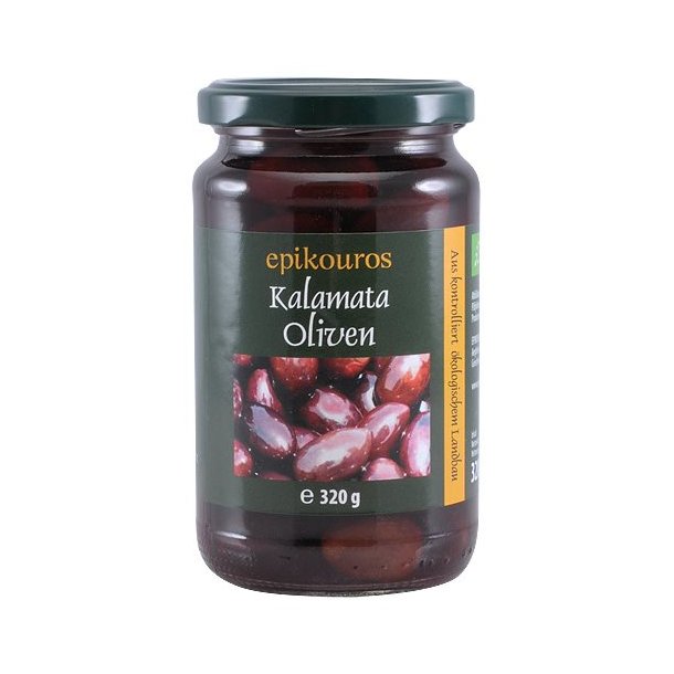 Rmer Kalamata Oliven med sten, kologisk - 320 g.