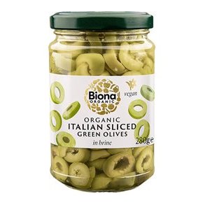 Biona Organic Grønne Oliven i skiver, Økologisk - 280 g.