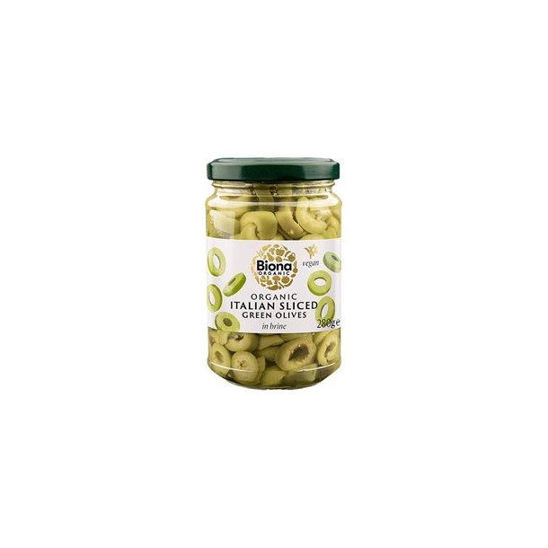 Biona Organic Grnne Oliven i skiver, kologisk - 280 g.