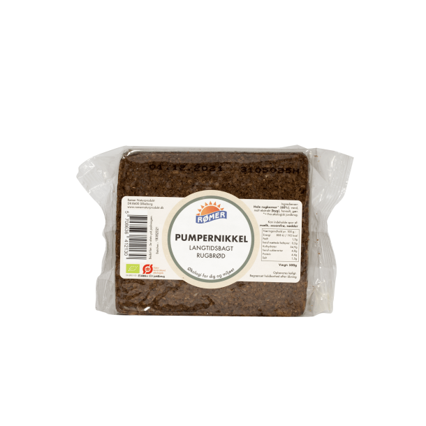 Pumpernikkel langtidsbagt rugbrd kologisk - 500 g.