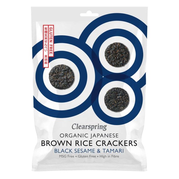 Clearspring Rice Crackers Black Sesame - kologisk - 40 g