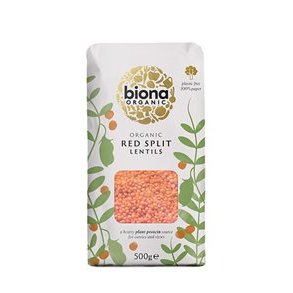 Biona Organic Rde linser, kologisk - 500 g.