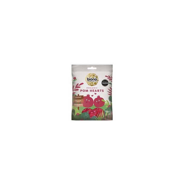 Biona Organic Vingummi Granatblehjerter, kologisk - 75 g.