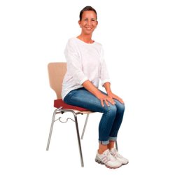 Kilepude i fast skum med bomuldsbetrk (38 x 38 x 7/1 cm)