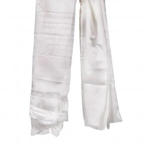 Tibetansk Luksus Katha sjal XL - Hvid