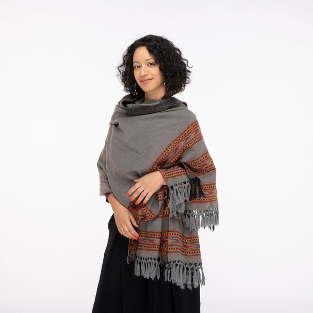 MANALI Meditationssjal - Ethno Antracit