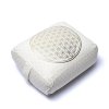 Yogi & Yogini Rektangulr Meditationspude m. boghvedeskaller i Natur, Flower of Life - 38x28x13 cm