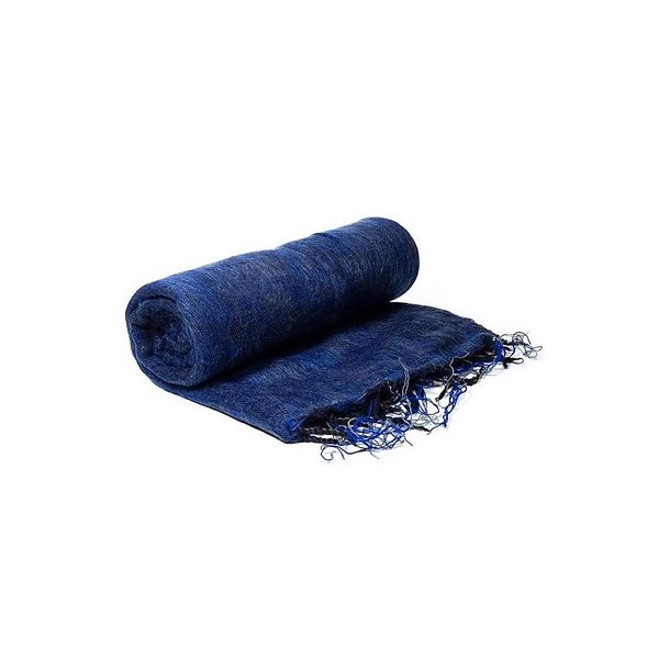 Meditationssjal Pashmina i bld bomuld-akrylblanding - Mrk Bl