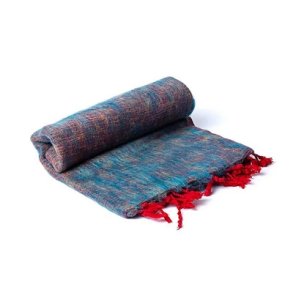 Meditationssjal i bld og plysset bomuld-akrylblanding - Multifarvet