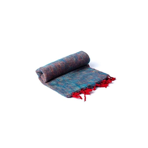 Meditationssjal i bld og plysset bomuld-akrylblanding - Multifarvet