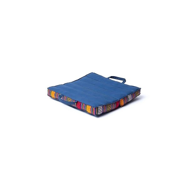 Bredygtig Rejse-Meditationspude m. tribalmnster - 43 x 43 x 3,5 cm. - Stor