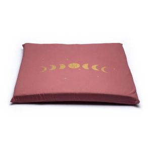 Yogi & Yogini Kvardratisk Meditationsmtte i Stvet Rosa, Mnens faser - 65 x 65 x 5 cm.