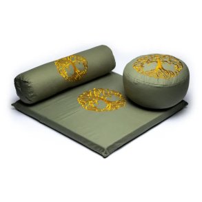 Yogi & Yogini Meditationsst i Olivengrn, Livets Tr - 3 dele