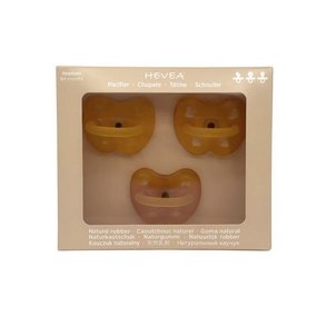 Hevea Pacifier Trial Trio-pakke 0+ mdr - Natur