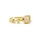 Ring m�nenfaser m. hvid agat, Justerbar - 1 stk.