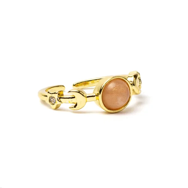 Ring m�nenfaser m. solsten, Justerbar - 1 stk.