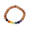 Armbnd med kadam p elastik med mineraler i farverne p de 7 chakraer - 1 stk