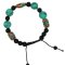 Armbnd med turkis, koral og sort agat, Justerbar - 1 stk.