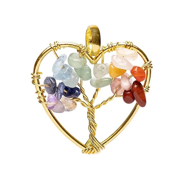 Hjertevedhng med Chakratr, guld - 1 stk