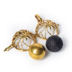 Lotus-vedh�ng med harmonibold eller aromabold - Guld