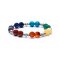Armbnd med mineraler p elastik i farverne p de 7 chakraer - 1 stk