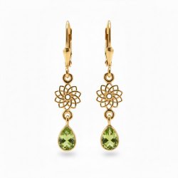 Mandala-�reringe forgyldt 925 sterlings�lv med periodt