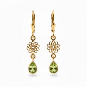 Mandala-�reringe forgyldt 925 sterlings�lv med periodt