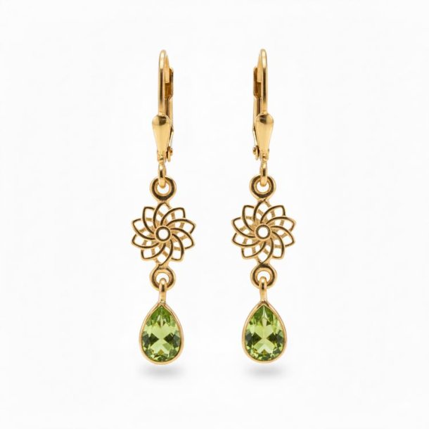 Mandala-�reringe forgyldt 925 sterlings�lv med periodt