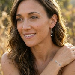  Mandala-�reringe 925 sterlings�lv med bl� topaz