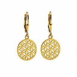 Yoga-�reringe forgyldt 925 sterlings�lv med Flower of Life vedh�ng