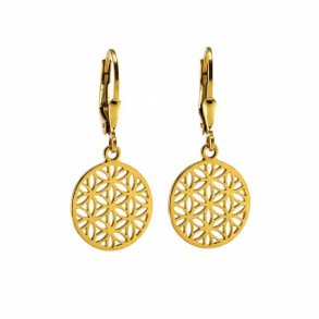 Yoga-�reringe forgyldt 925 sterlings�lv med Flower of Life vedh�ng