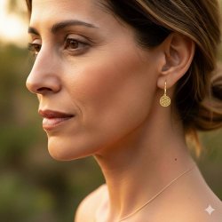 Yoga-�reringe forgyldt 925 sterlings�lv med Flower of Life vedh�ng