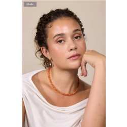 SOI Orange Aventurin Krystal halskde - Glde