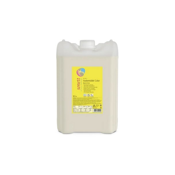 Sonett Flydende Vaskemiddel Color, kologisk, Mynte og citron - 10 liter