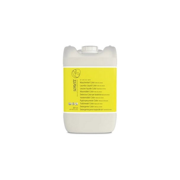 Sonett Flydende Vaskemiddel Color kologisk Mynte og citron - 20 liter