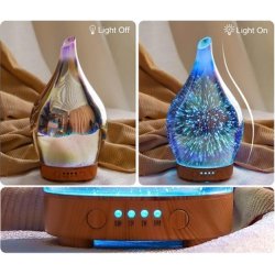 Porseme Aromadiffuser og luftfugter med glaskuppel - til teriske olier - Silver