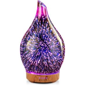 Porseme Aromadiffuser og luftfugter med glaskuppel - til teriske olier - Rose Gold