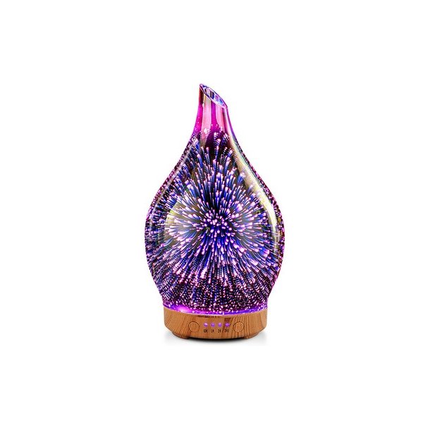 Porseme Aromadiffuser og luftfugter med glaskuppel - til teriske olier - Rose Gold