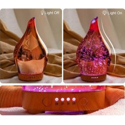 Porseme Aromadiffuser og luftfugter med glaskuppel - til teriske olier - Rose Gold