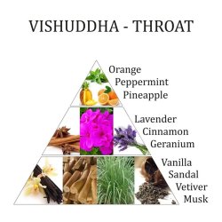 Chakra Rumspray Vishuddha - 5. Chakra m. bl.a. Orange, pebermynte og kanel - 100 ml.