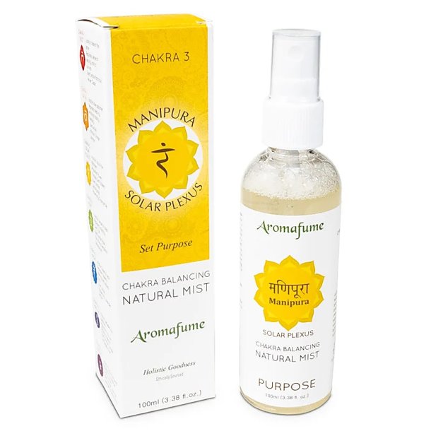 Chakra Rumspray Manipura - 3. Chakra med bl.a. Mynte, bergamotte og kamille - 100 ml.