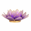 Lotus Capiz fyrfadsstage med guldfarvede kanter - Violet til lys violet