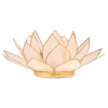 Lotus Capiz fyrfadsstage med guldfarvede kanter - natur/rhvid