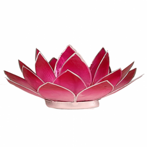 Lotus Capiz fyrfadsstage Pink/lyserd - med slvfarvede kanter