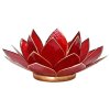 Lotus Capiz fyrfadsstage 1. Chakra - Rd med guldkant