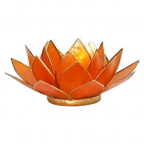 Lotus Capiz fyrfadsstage Orange - 2. Chakra med guldkant