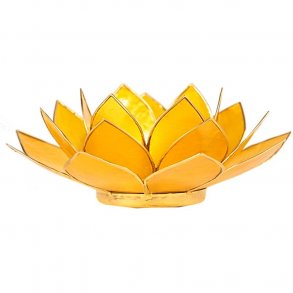 Lotus Capiz fyrfadsstage 3. Chakra - Gul med guldkant
