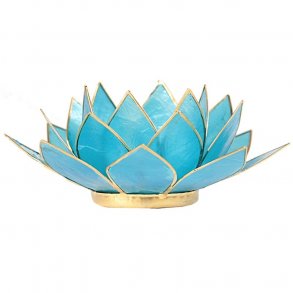 Lotus Capiz fyrfadsstage 5. Chakra - Bl med guldkant