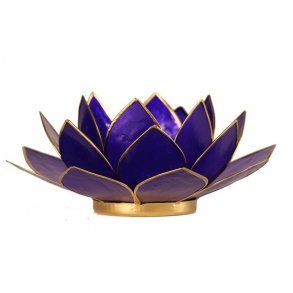Lotus Capiz fyrfadsstage 6. Chakra - Indigo med guldkant